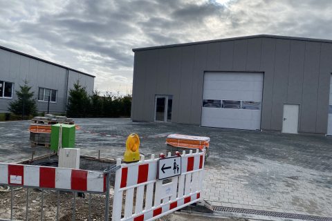 Unterbau und Außenanlagen für Gewerbehalle in Iphofen